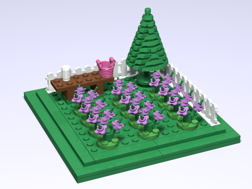 Lavender field custom Lego design render