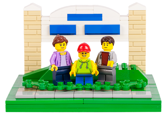 Door County sign with Lego brick