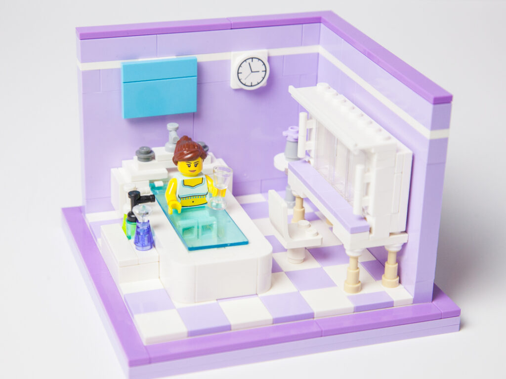 Lavender spa Lego photo by Door County Bricks