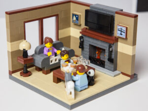 Lego fireplace scene by Door County Bricks