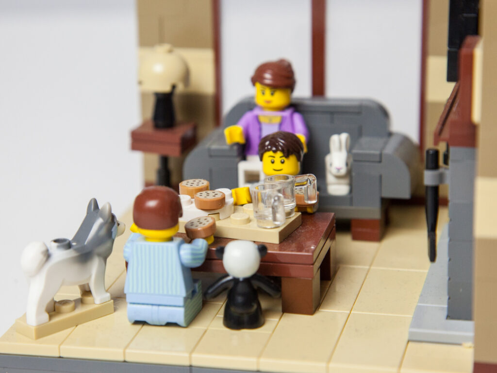 Lego fireplace scene by Door County Bricks