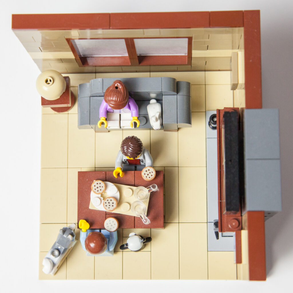 Lego fireplace scene by Door County Bricks