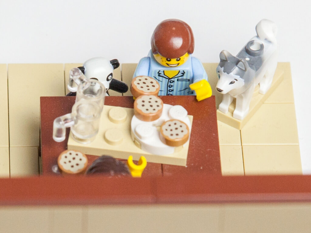 Lego cookies and milk by Door County Bricks