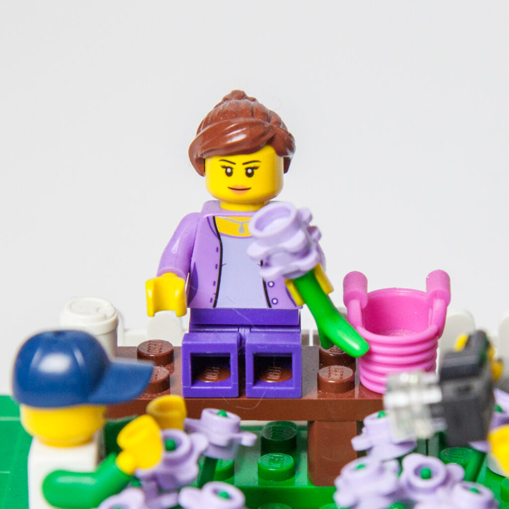 Smelling the lavender in Lego by Door County Bricks
