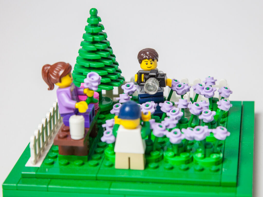 Family fun in the Lego lavender field by Door County Bricks