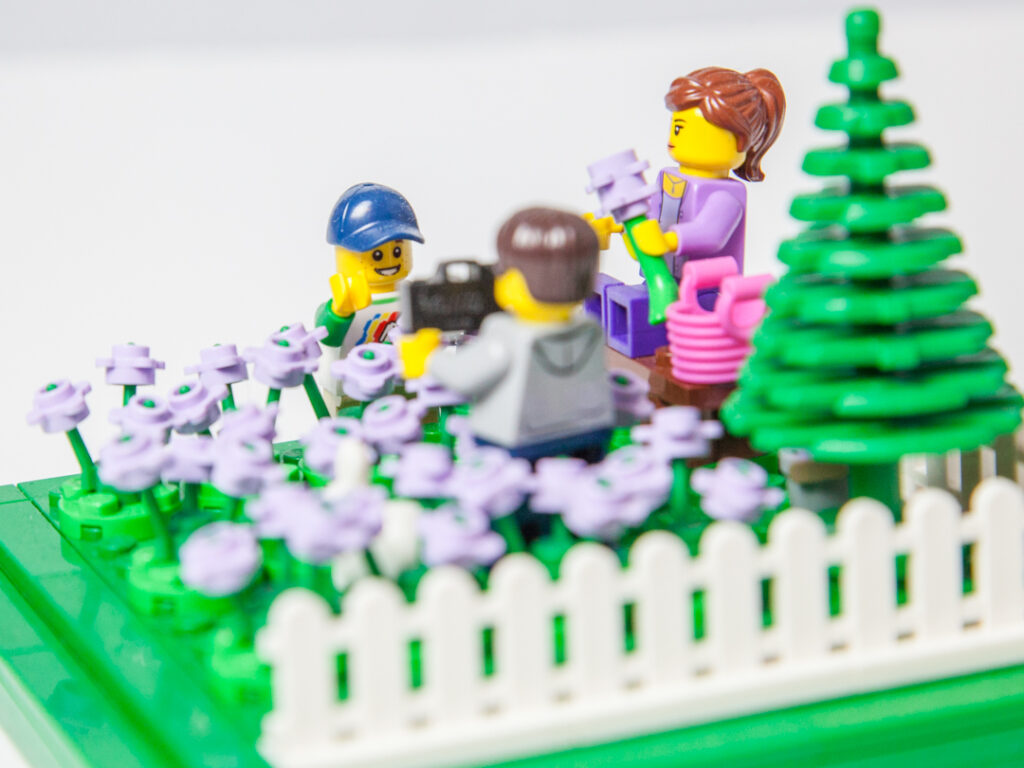Family fun in the Lego lavender field by Door County Bricks