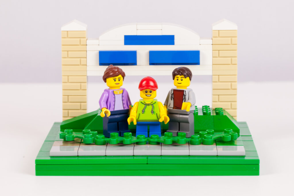 Door County Lego sign family photo
