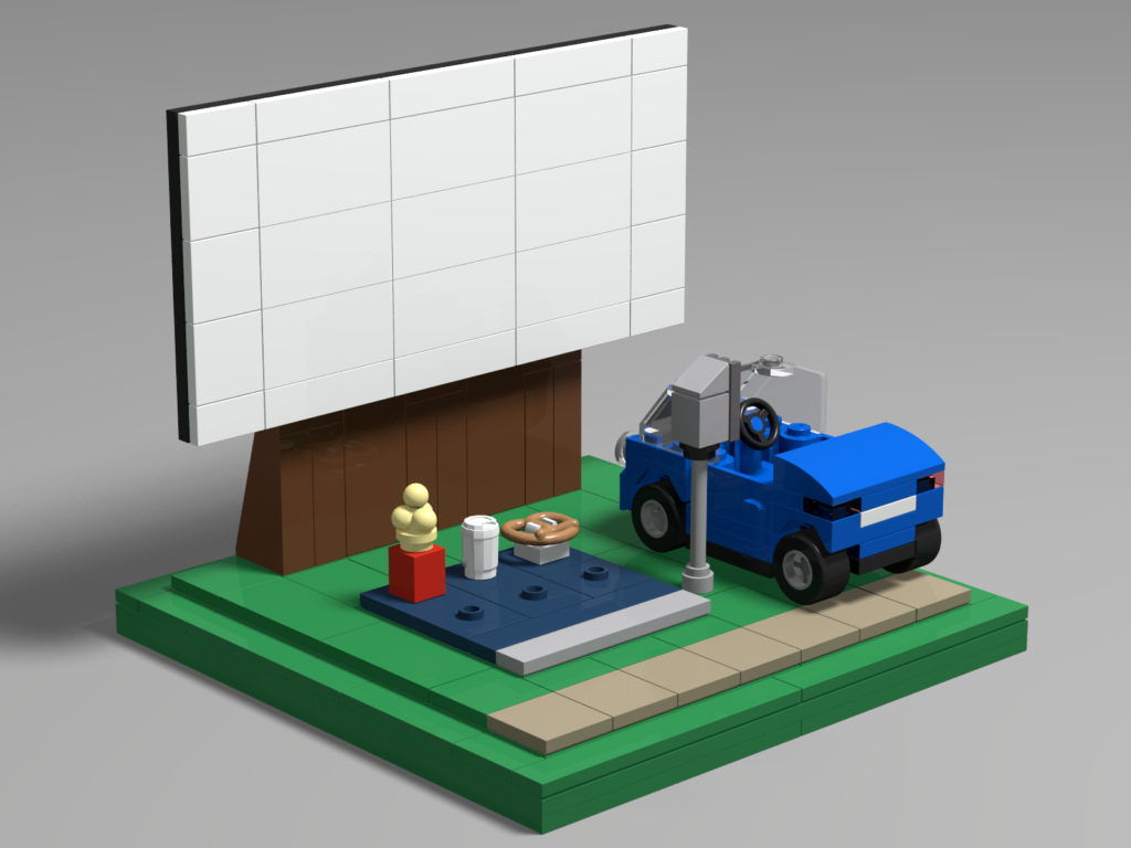 Drive-in Theatre Lego design by Door County Bricks