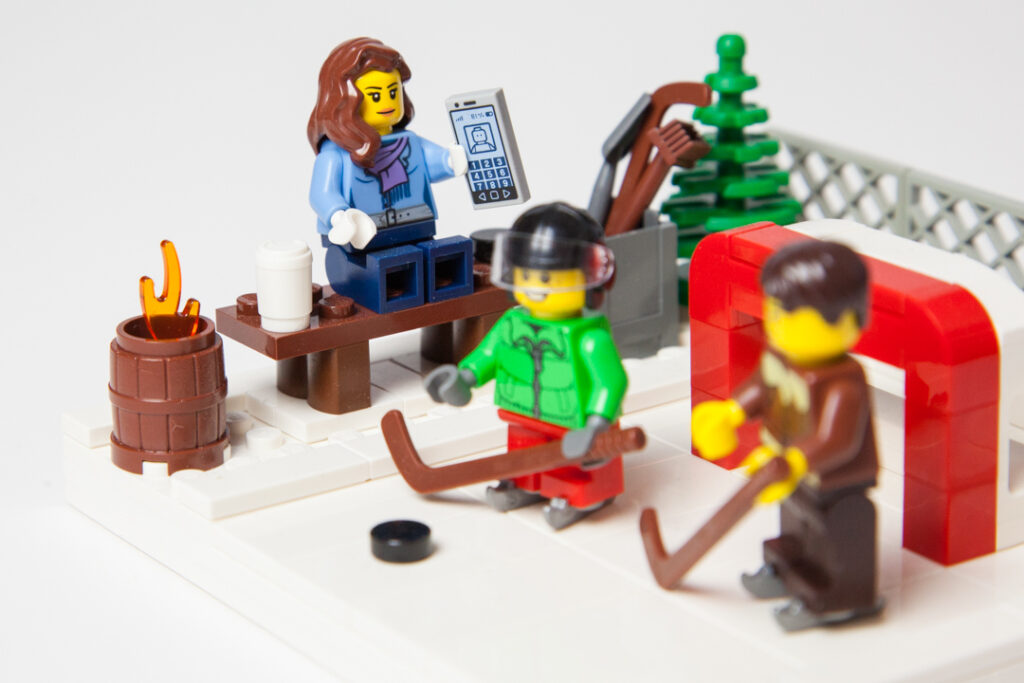 Outdoor ice rink Lego photo by Door County Bricks