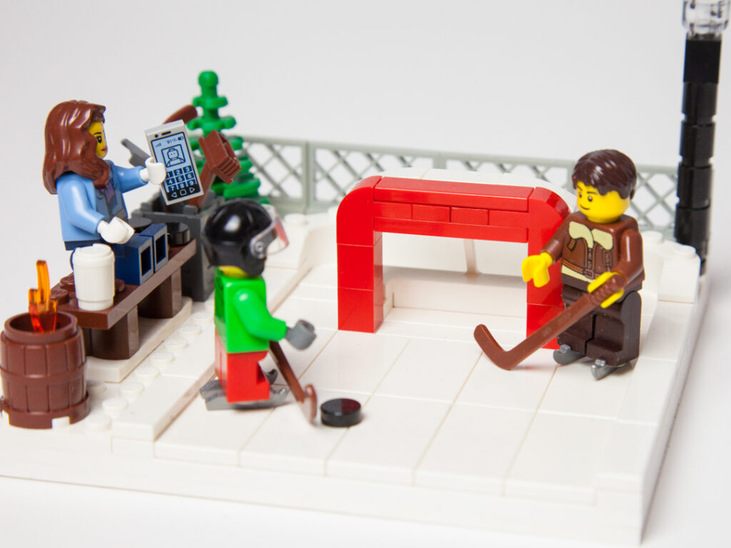 Outdoor ice rink Lego photo by Door County Bricks