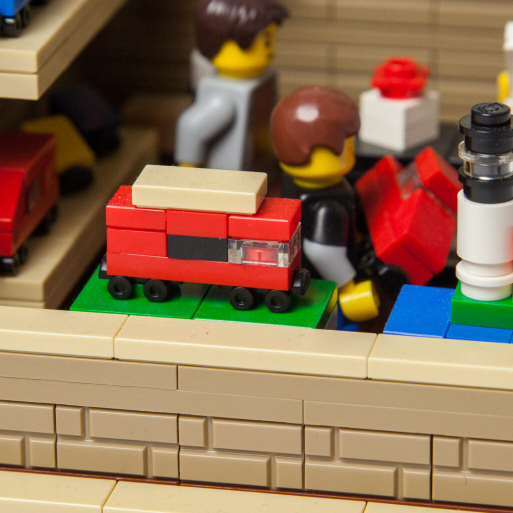 Mini Door County trolley car Lego design by Door County Bricks