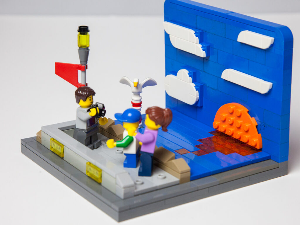 Egg Harbor Marina Lego sunset by Door County Bricks