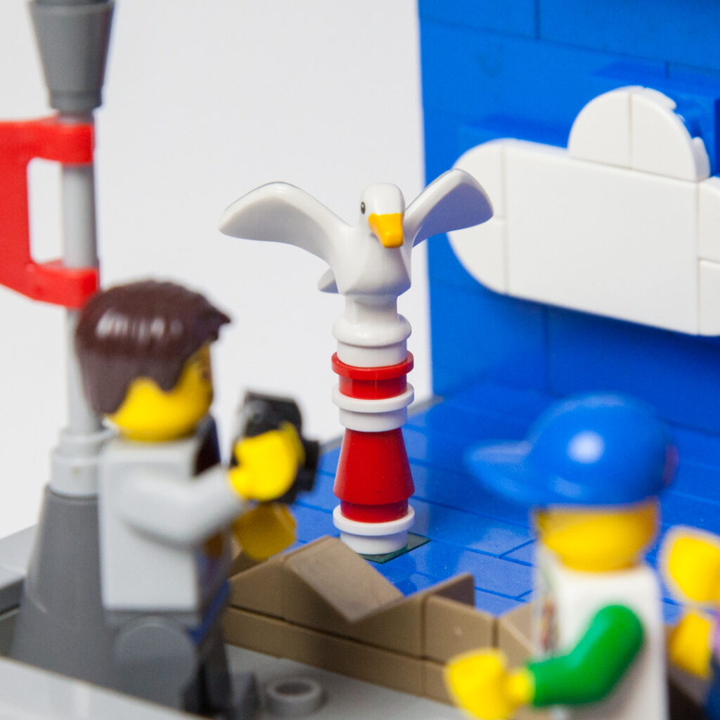 Egg Harbor Marina Lego sunset by Door County Bricks