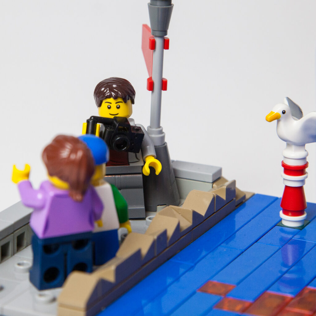Egg Harbor Marina Lego sunset by Door County Bricks
