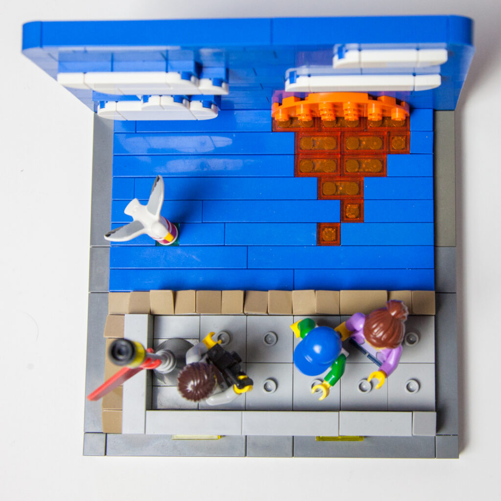 Egg Harbor Marina Lego sunset by Door County Bricks