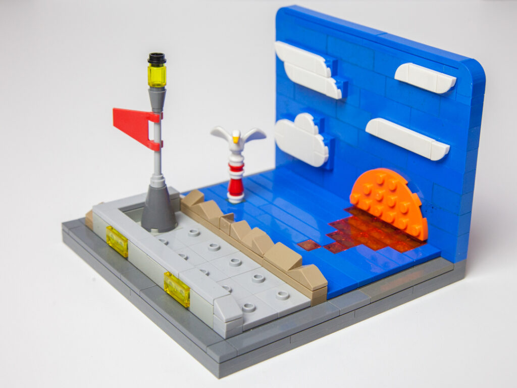 Egg Harbor Marina Lego sunset by Door County Bricks