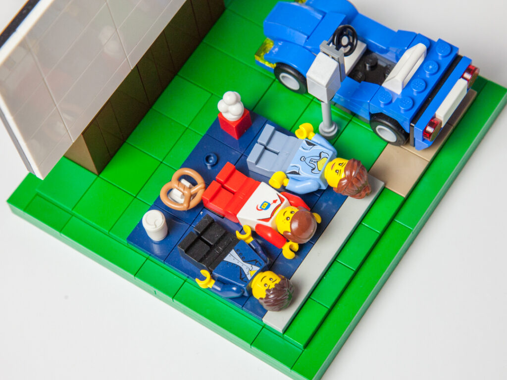 Drive-in Theatre Lego project by Door County Bricks