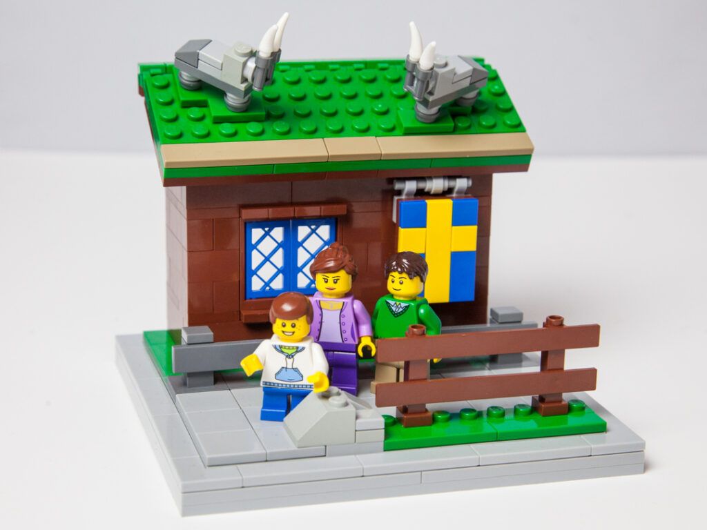 Al Johnson's custom Door County Lego project by Door County Bricks