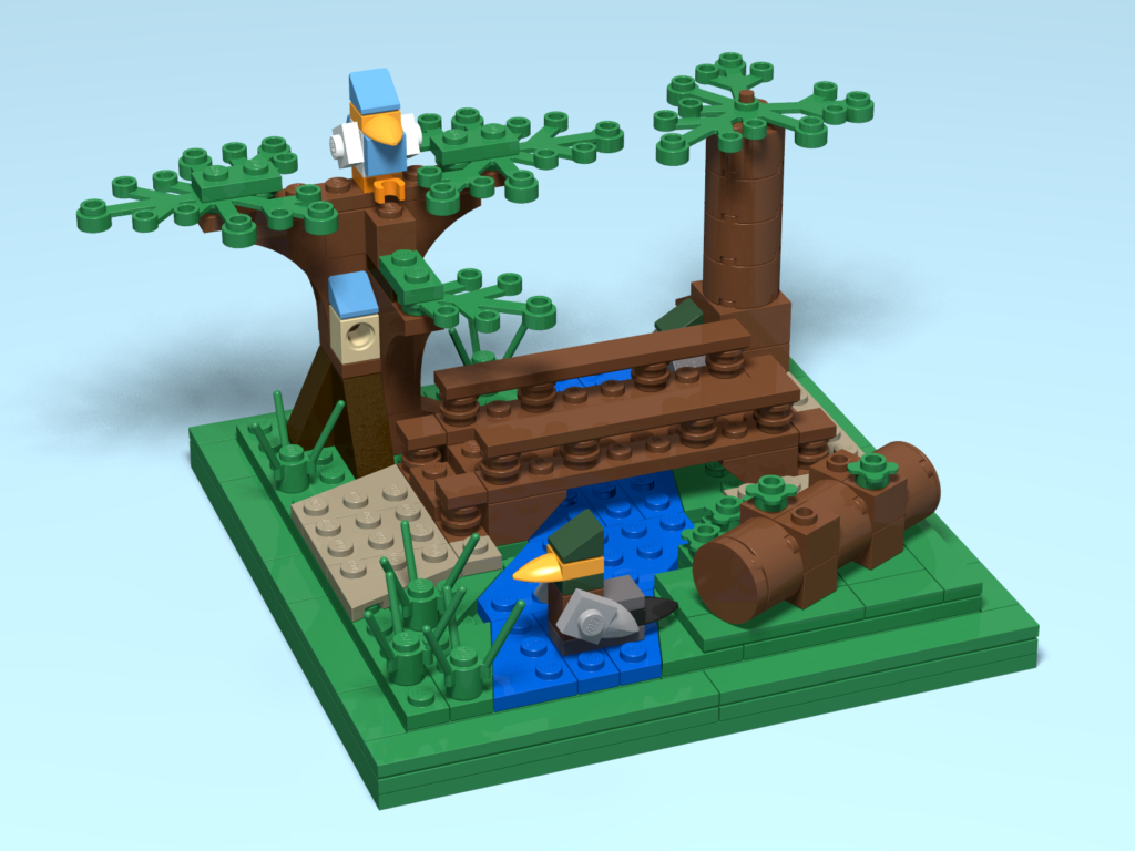 Hiking trail custom Lego design by Door County Bricks