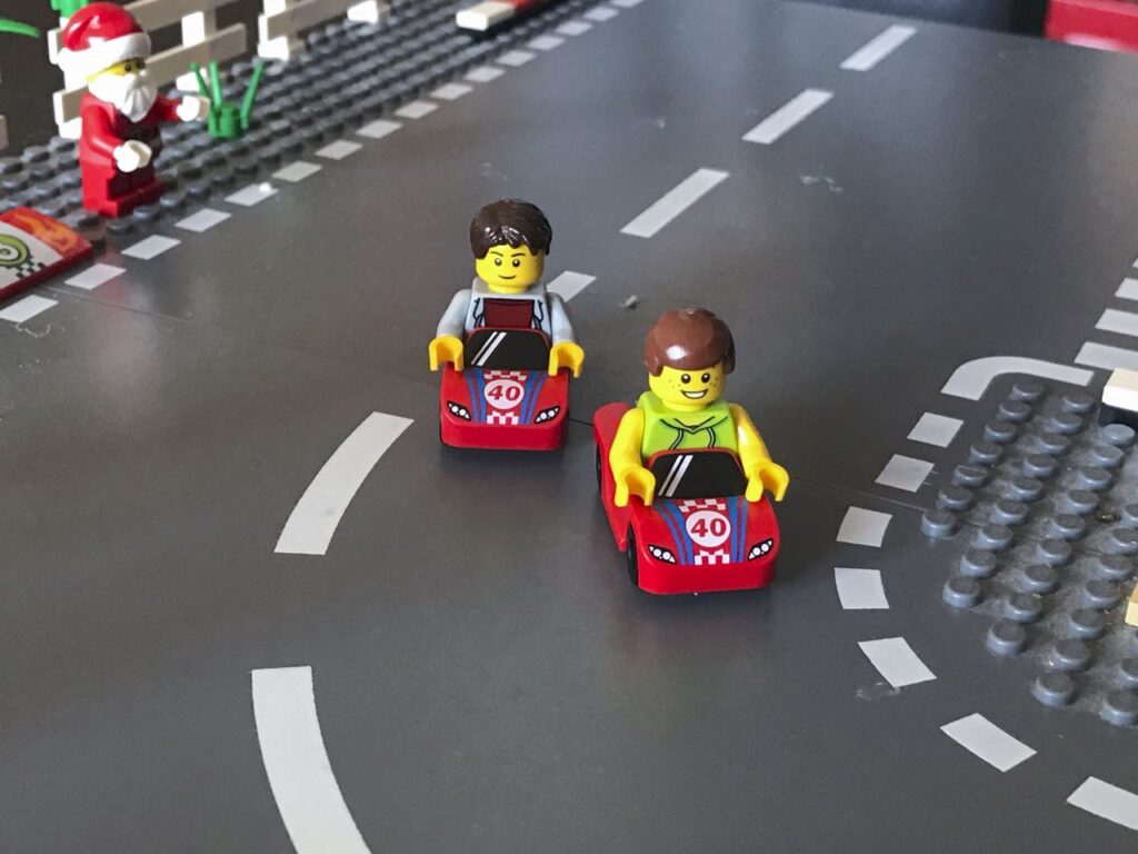 Race car minifigures by Door County Bricks