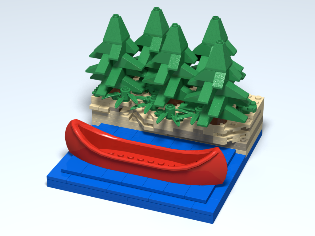 Kayaking custom Lego design by Door County Bricks