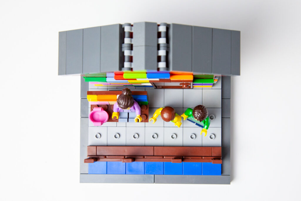 Anderson Dock custom Lego project by Door County Bricks