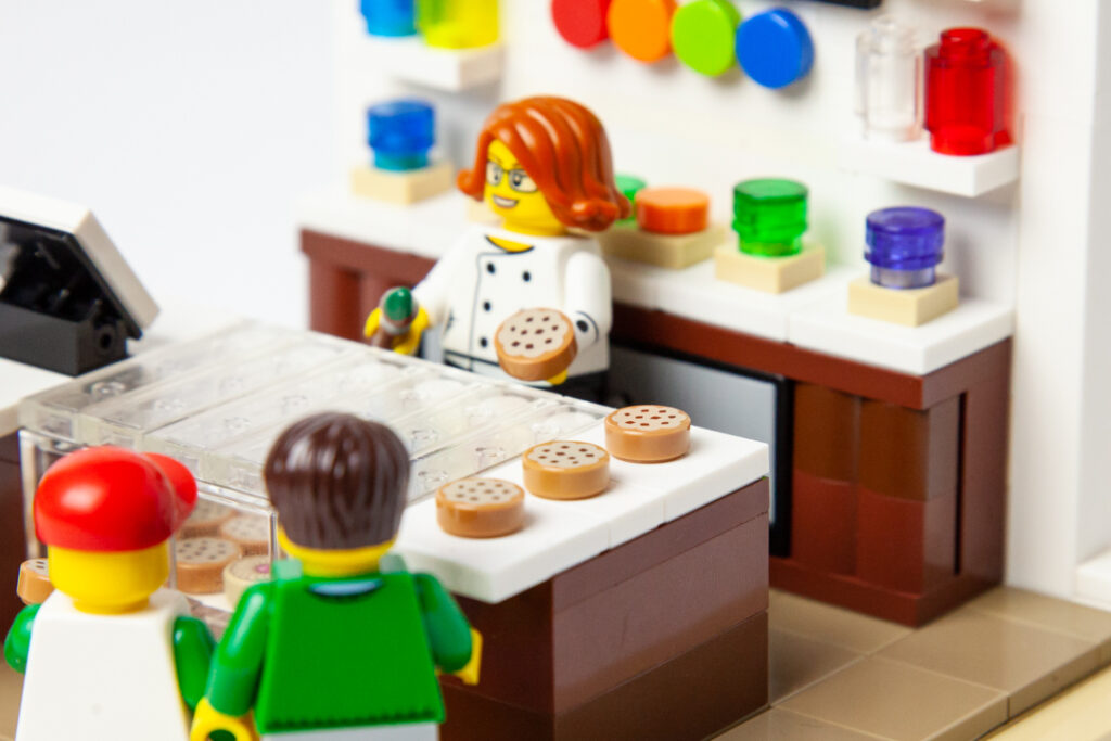 Cookie shop Lego project by Door County Bricks