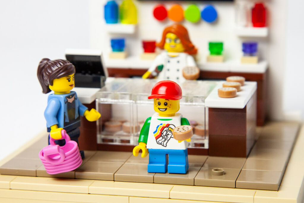 Cookie shop Lego project by Door County Bricks