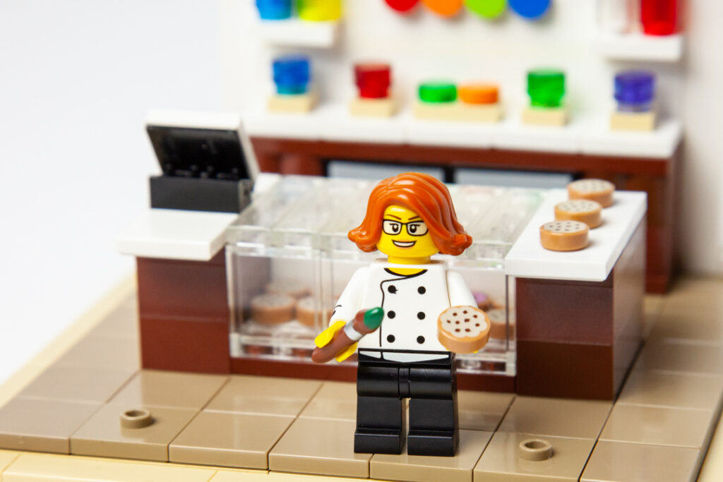 Cookie shop Lego project by Door County Bricks