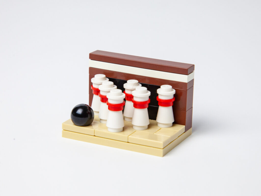 Mini Bowling Pins Lego project by Door County Bricks