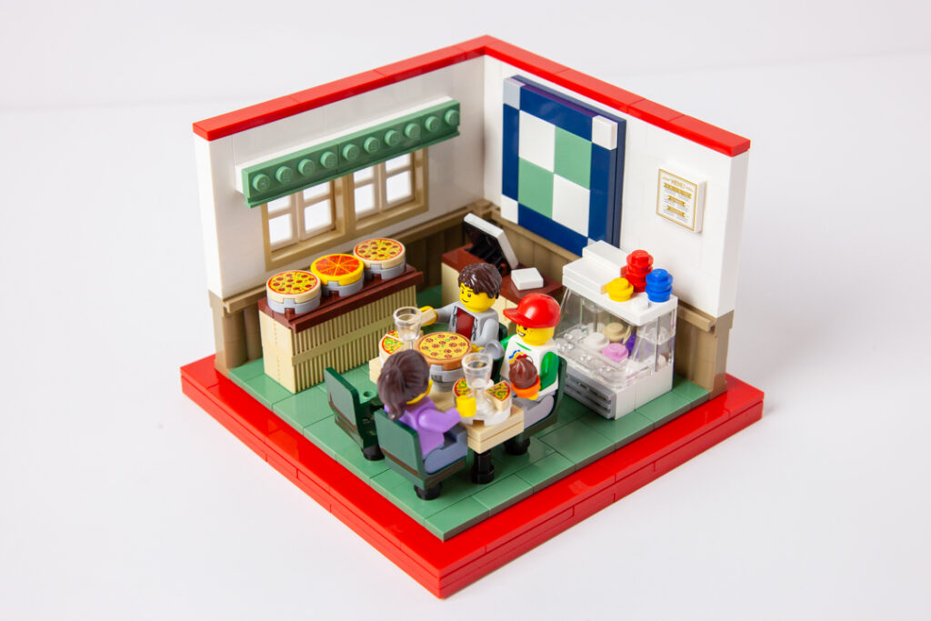 Joe Jo's Pizza custom Lego project by Door County Bricks