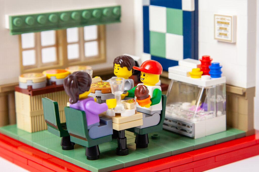 Joe Jo's Pizza custom Lego project by Door County Bricks