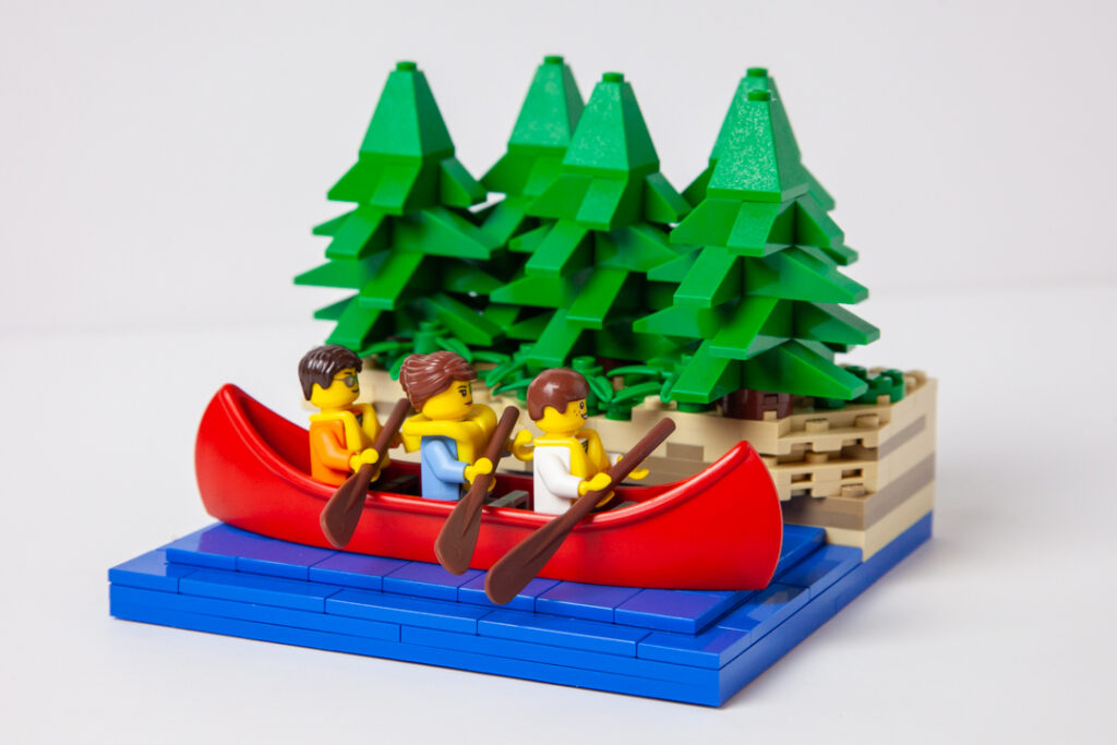 Kayaking custom Lego photo by Door County Bricks