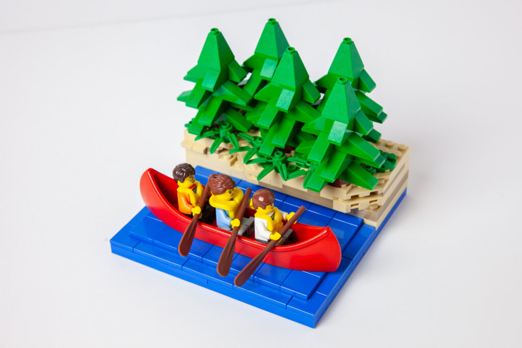 Kayaking custom Lego photo by Door County Bricks
