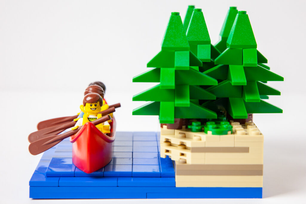 Kayaking custom Lego photo by Door County Bricks