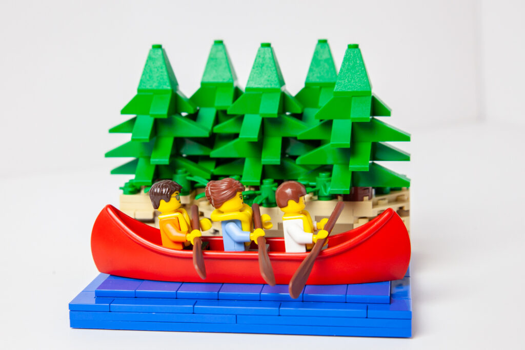 Kayaking custom Lego photo by Door County Bricks