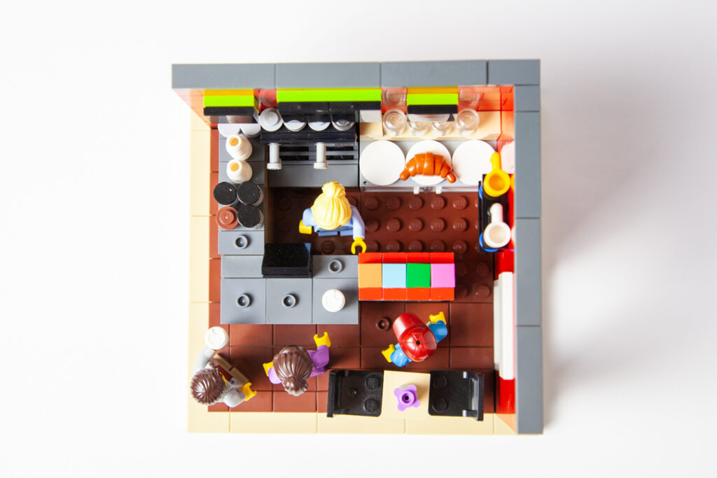 Kick Coffee custom Lego project by Door County Bricks