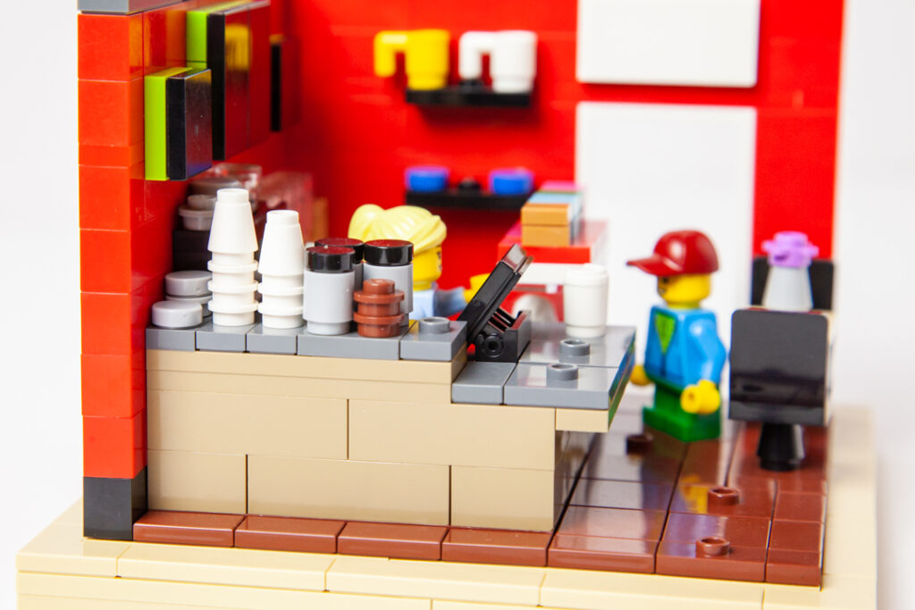 Kick Coffee custom Lego project by Door County Bricks